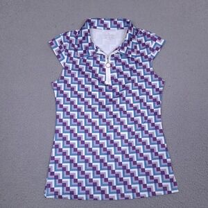 Jack Smith‎ Golf Tank Top Womens Small Sleeveless 1/4 Zip Tennis Geometric